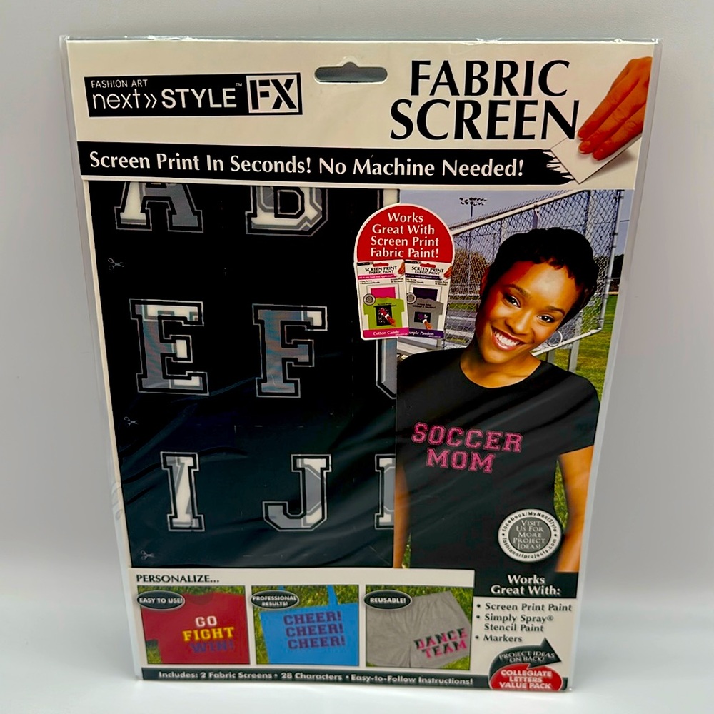 Fashion Art - Next Style FX Collegiate Letters Fabric Screen Kit